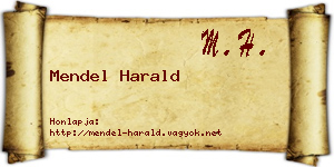 Mendel Harald névjegykártya